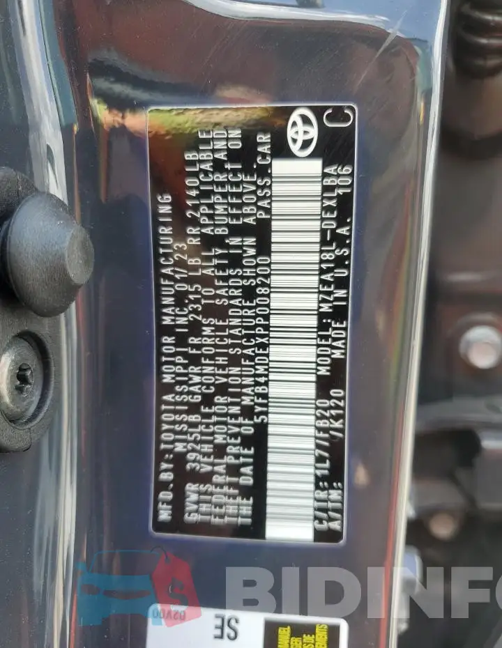 5YFB4MDEXPP008200 Photo# 12