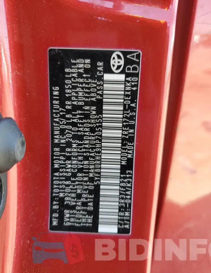 5YFBURHE9HP705155 Photo# 12