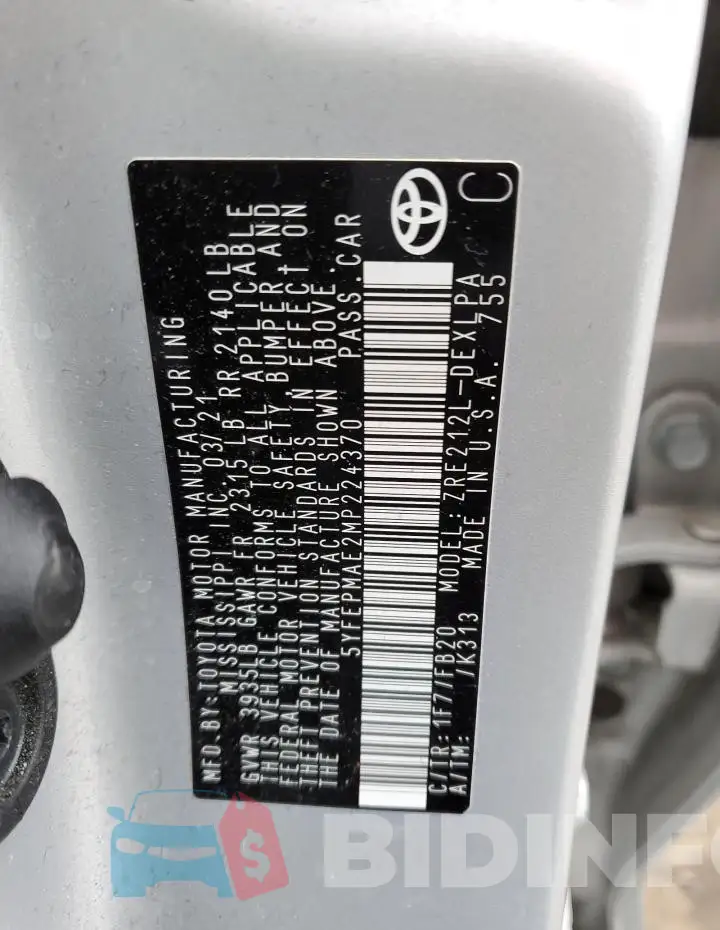 5YFEPMAE2MP224370 Photo# 12