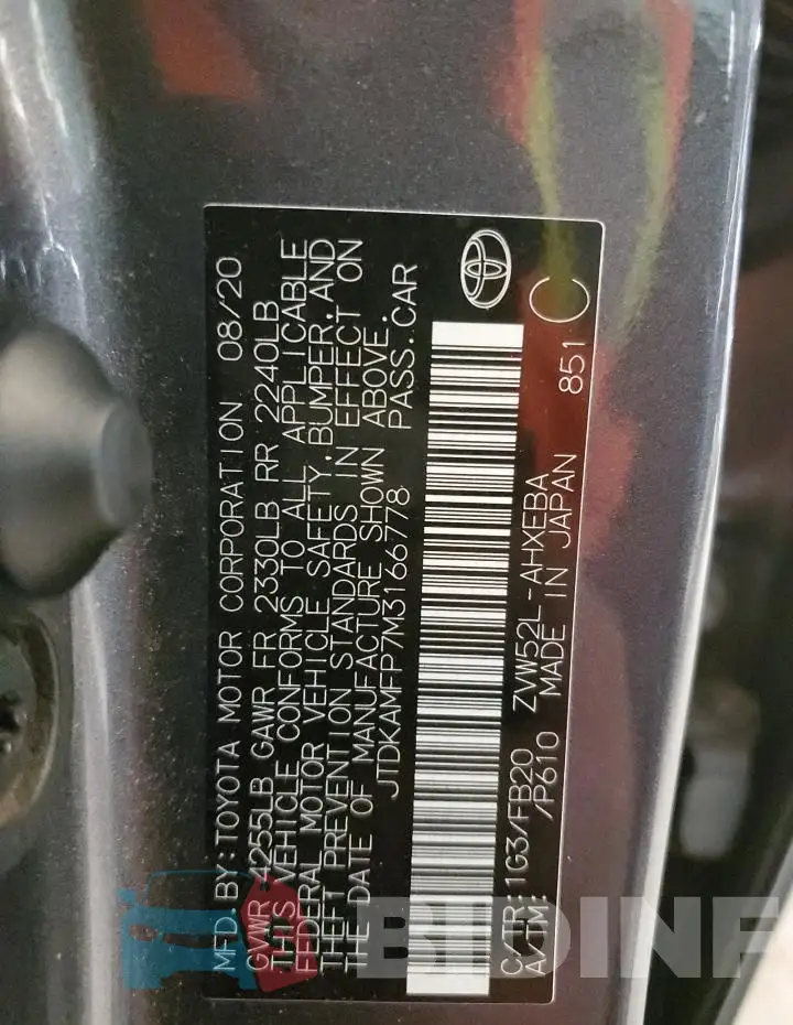 JTDKAMFP7M3166778 Photo# 12