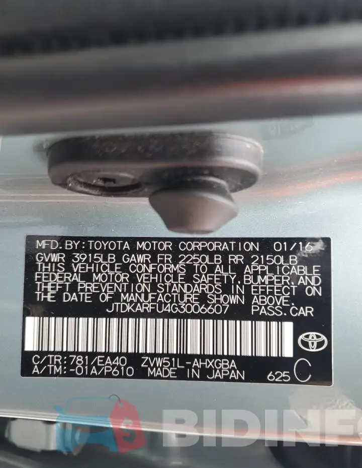 JTDKARFU4G3006607 Photo# 12
