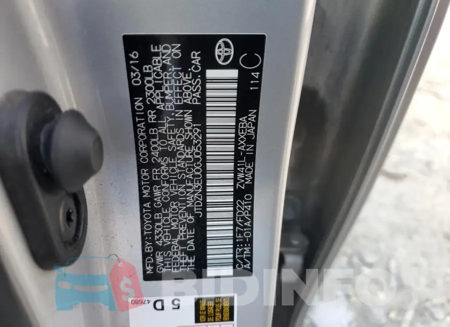 JTDZN3EU0GJ053291 Photo# 12