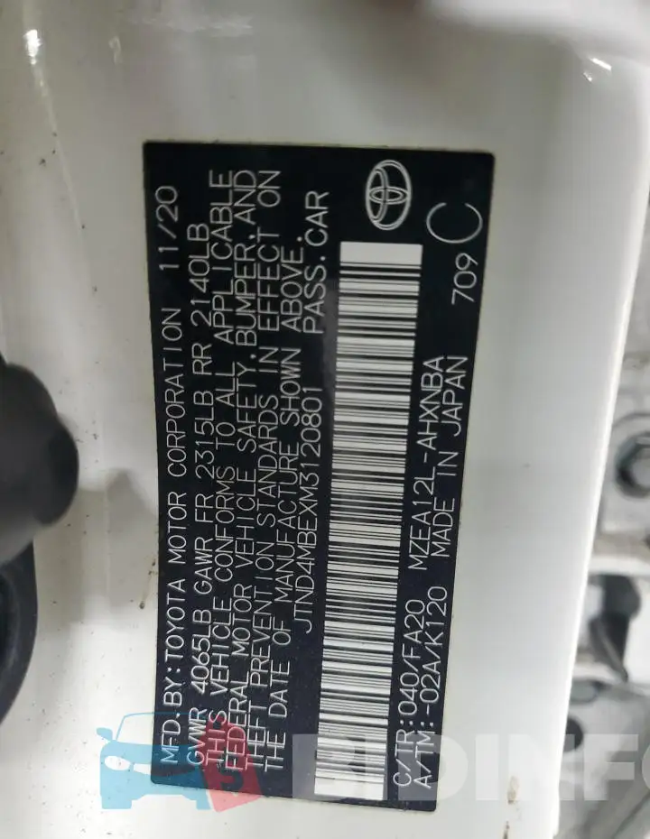 JTND4MBEXM3120801 Photo# 12