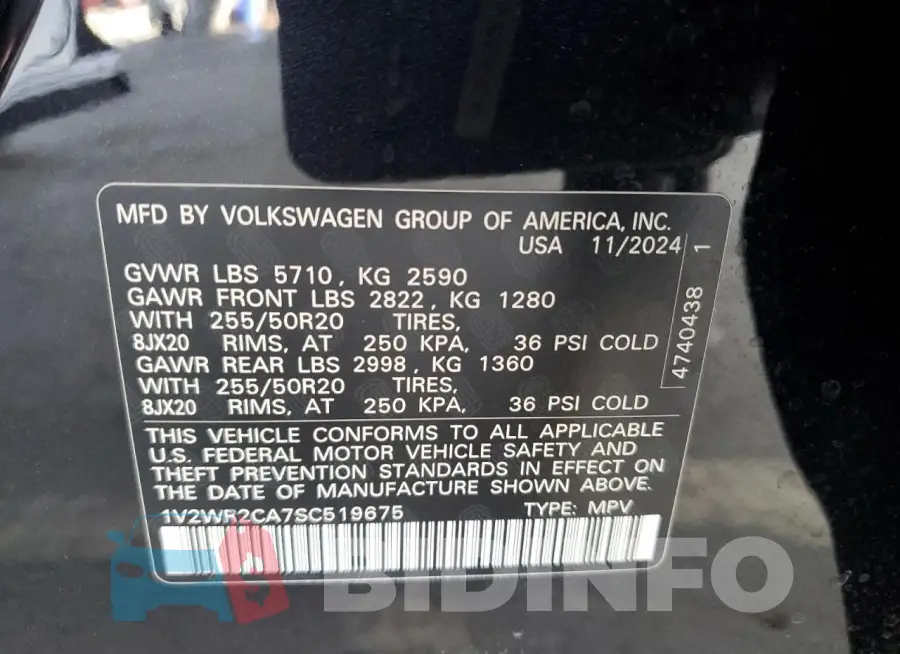 1V2WR2CA7SC519675 Photo# 14