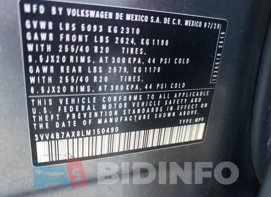 3VV4B7AX8LM150490 Photo# 13