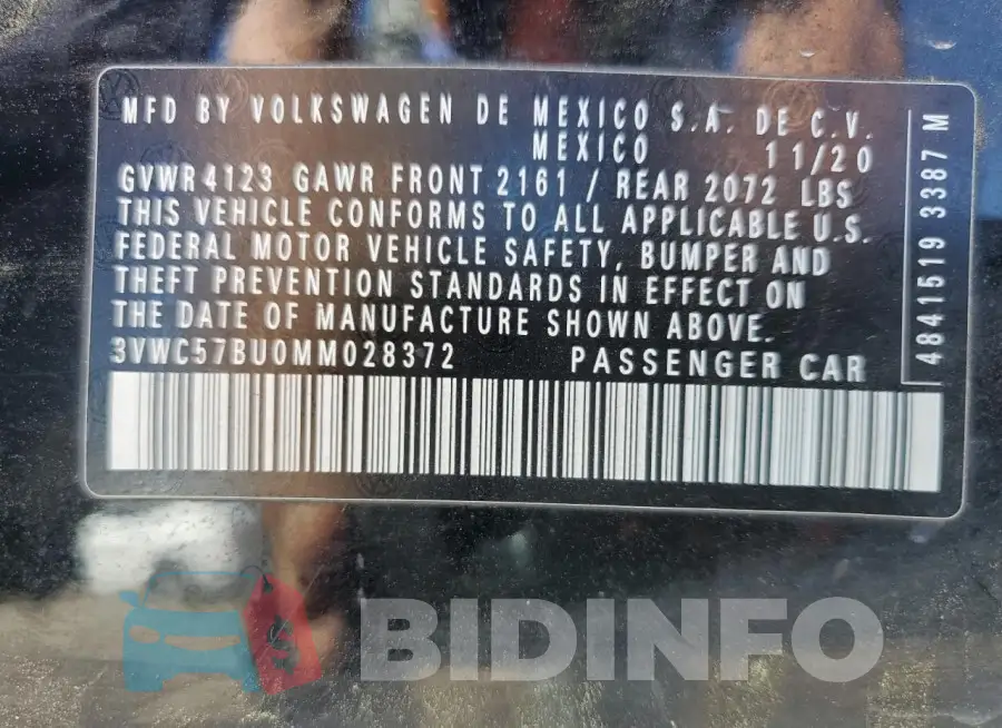 3VWC57BU0MM028372 Photo# 12
