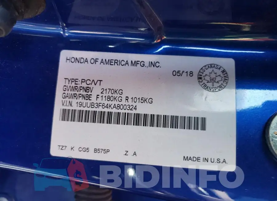 19UUB3F64KA800324 Photo# 12