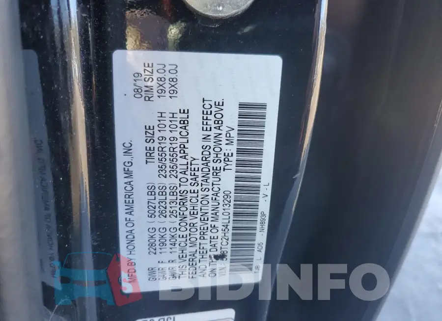 5J8TC2H54LL013290 Photo# 13