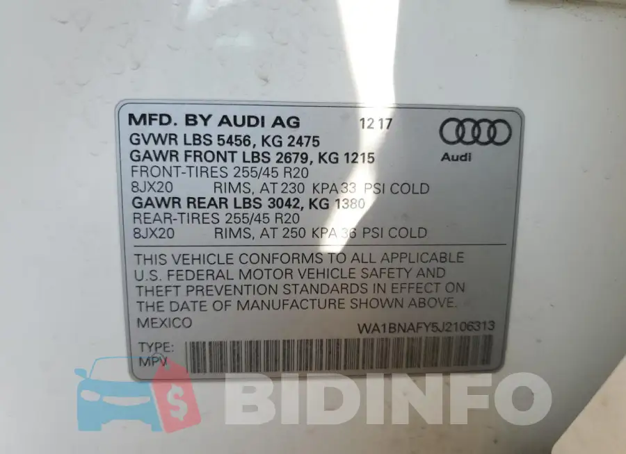 WA1BNAFY5J2106313 Photo# 13