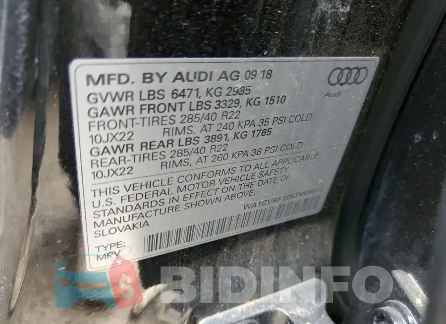WA1CVBF10KD008812 Photo# 13