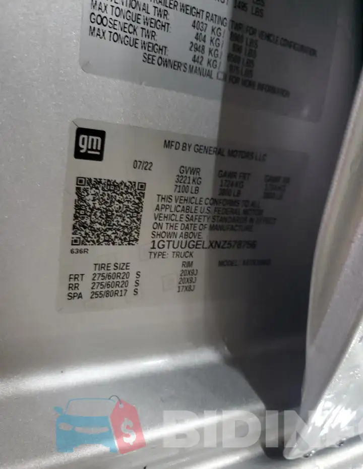 1GTUUGELXNZ578756 Photo# 13