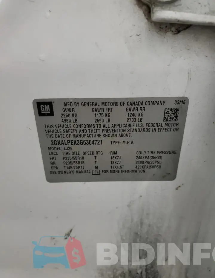 2GKALPEK3G6304721 Photo# 13