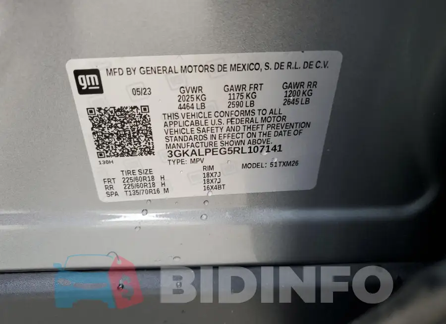 3GKALPEG5RL107141 Photo# 13