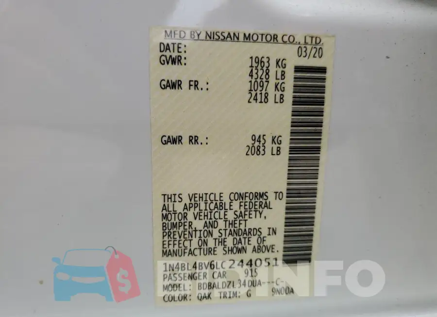 1N4BL4BV6LC244051 Photo# 13
