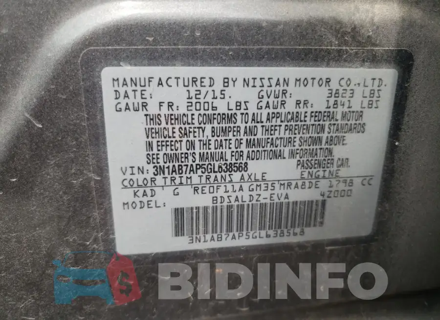 3N1AB7AP5GL638568 Photo# 12