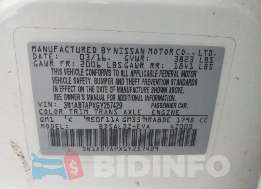 3N1AB7APXGY257429 Photo# 12