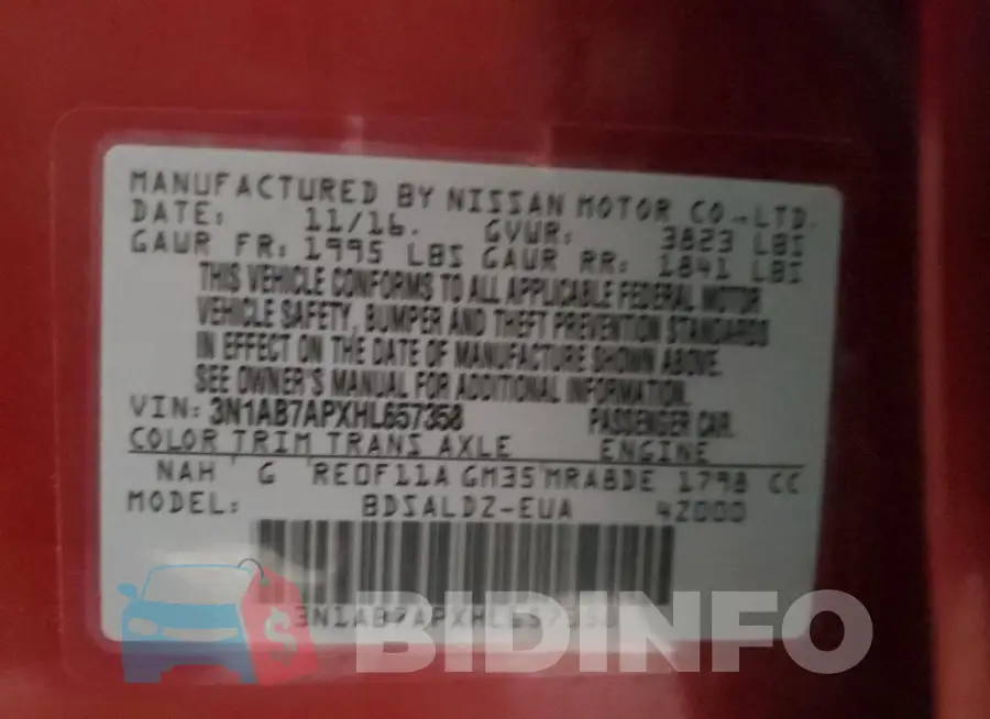 3N1AB7APXHL657358 Photo# 12