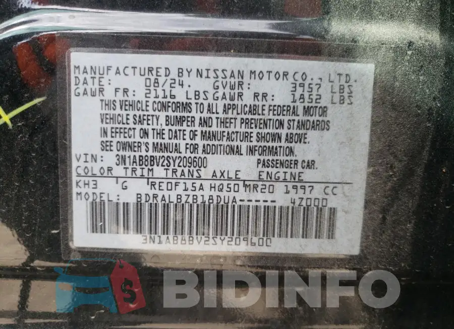 3N1AB8BV2SY209600 Photo# 12