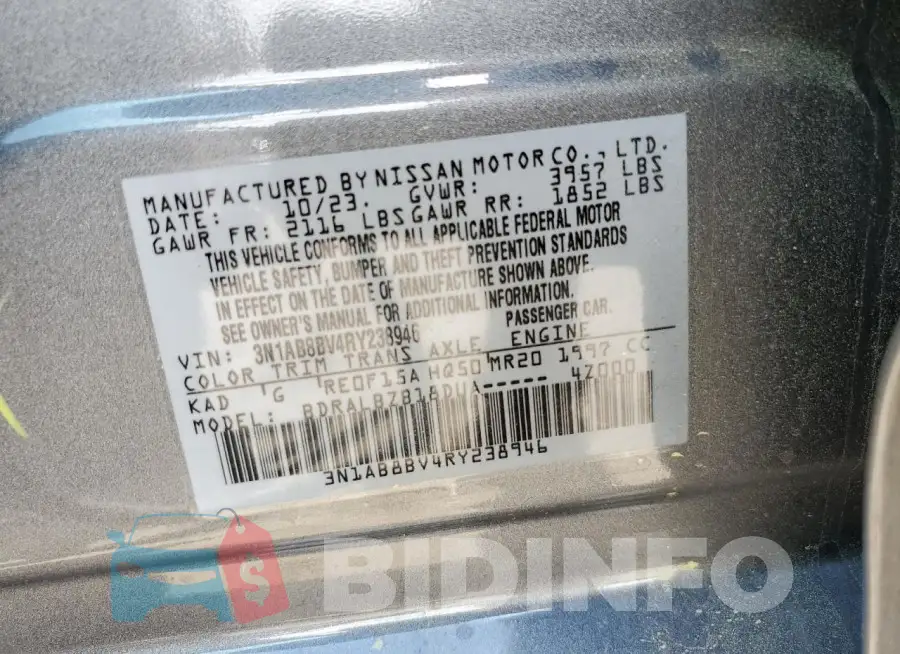 3N1AB8BV4RY238946 Photo# 13