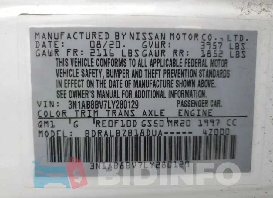 3N1AB8BV7LY280129 Photo# 13