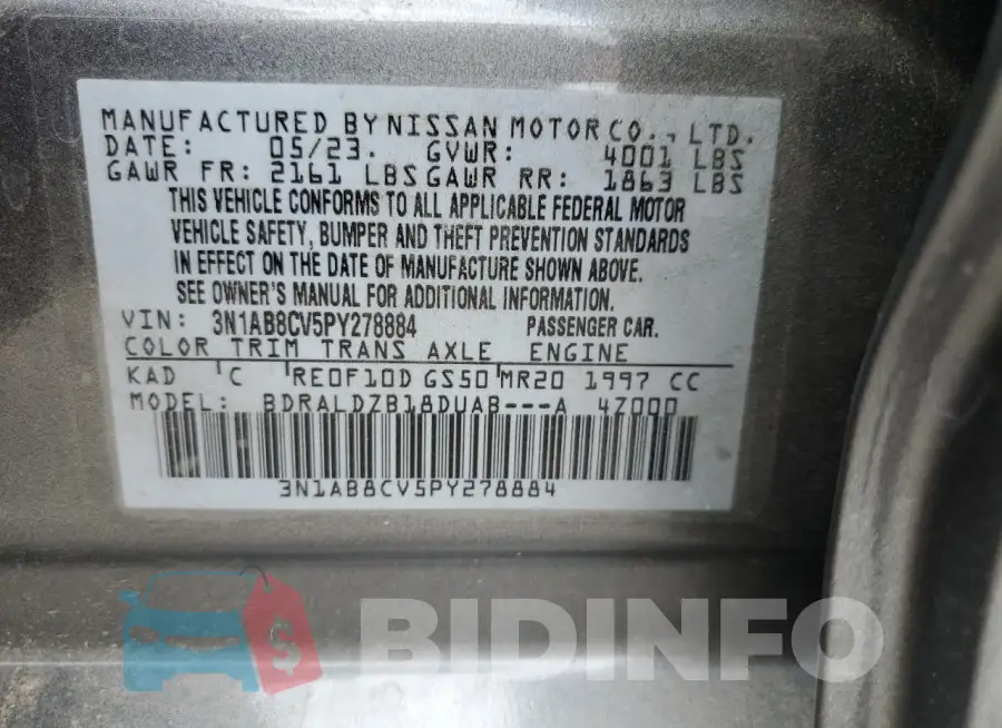 3N1AB8CV5PY278884 Photo# 12