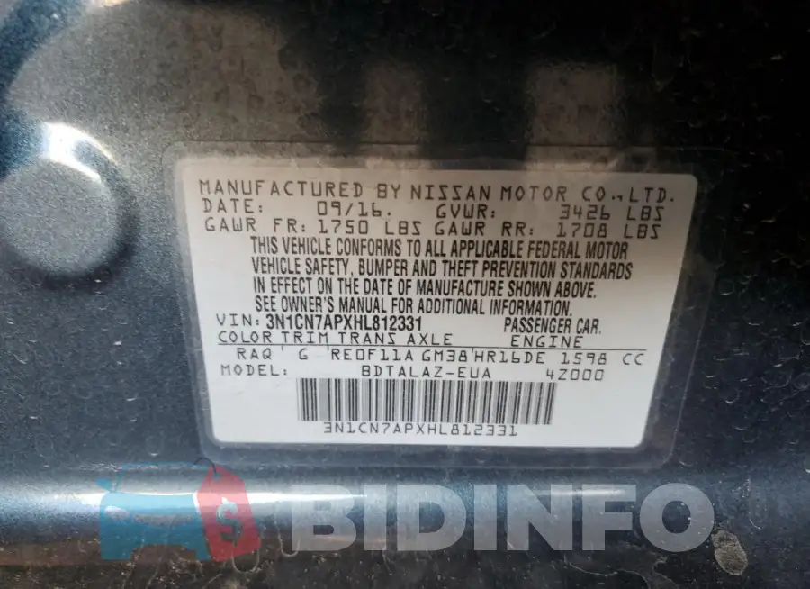 3N1CN7APXHL812331 Photo# 12