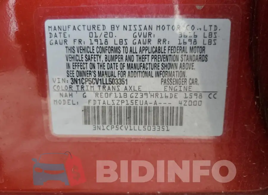 3N1CP5CV1LL503351 Photo# 12