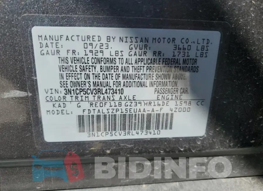 3N1CP5CV3RL473410 Photo# 13