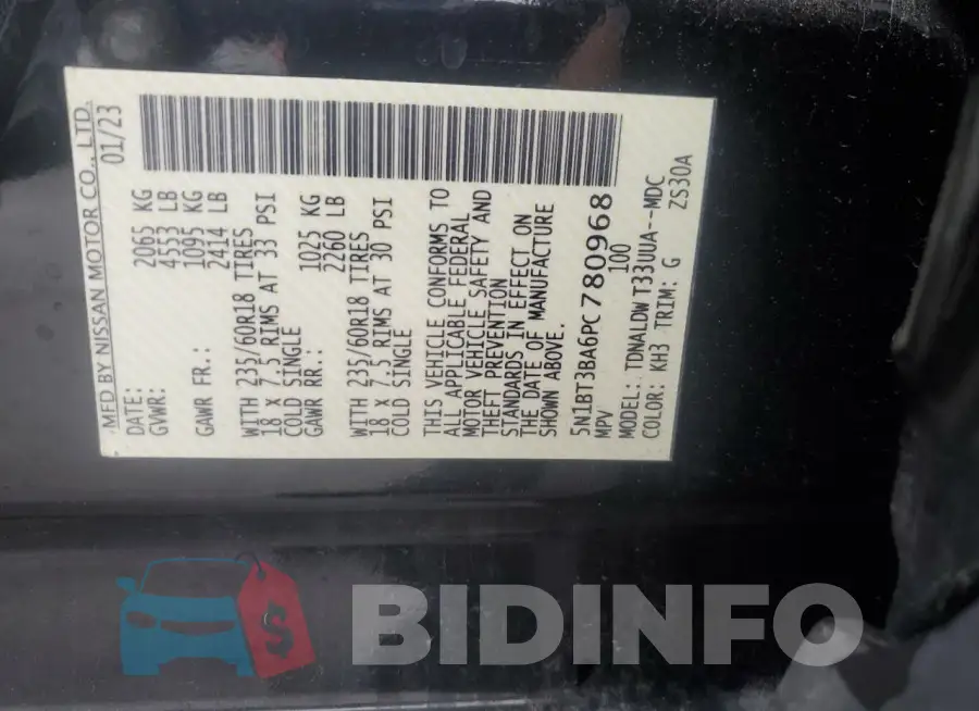 5N1BT3BA6PC780968 Photo# 13