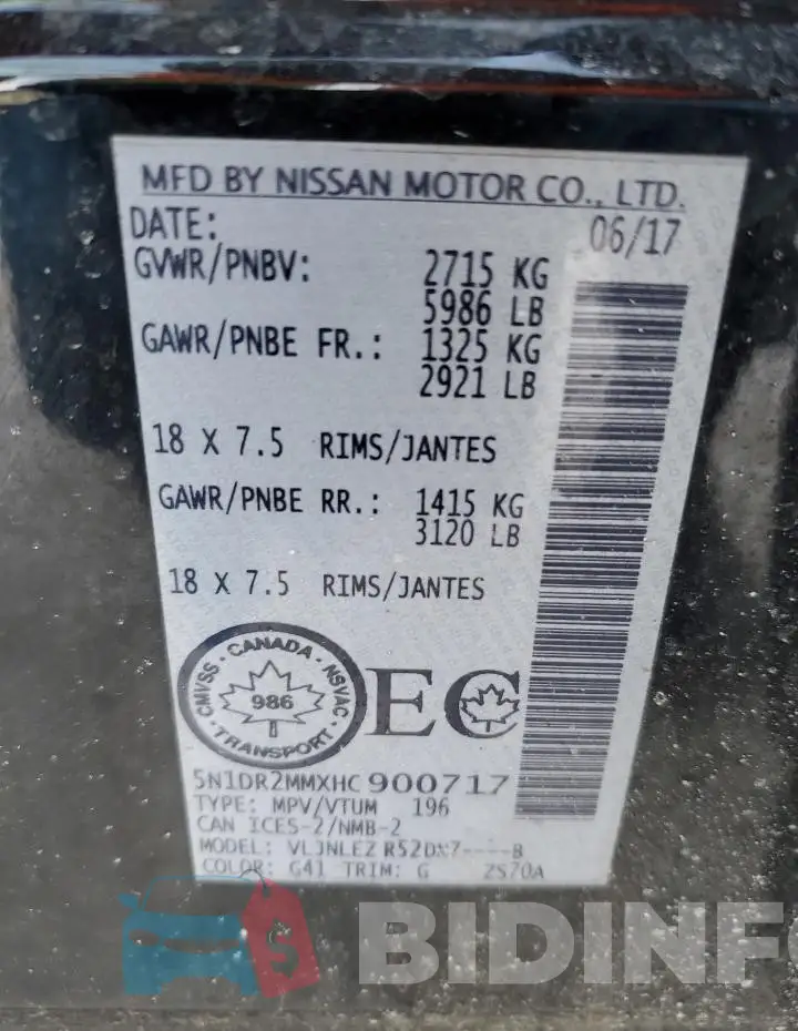 5N1DR2MMXHC900717 Photo# 13