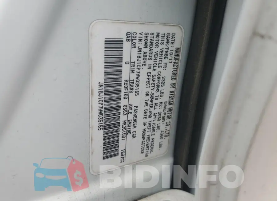 JN1BJ1CP7HW035165 Photo# 13