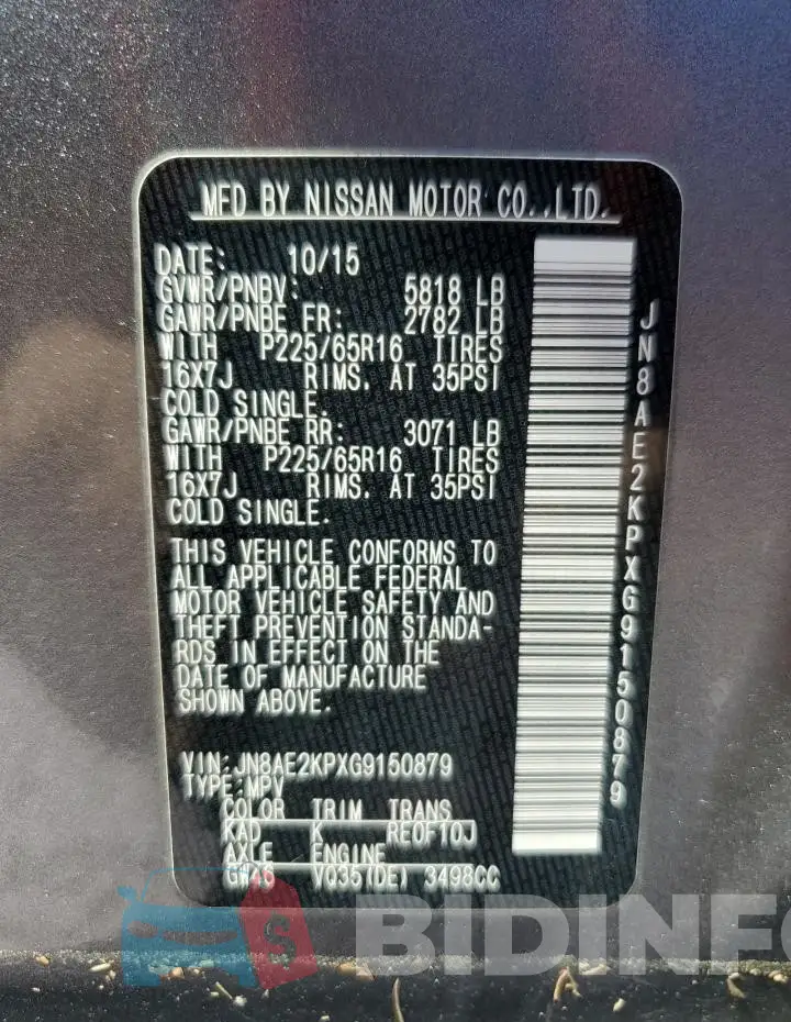 JN8AE2KPXG9150879 Photo# 13