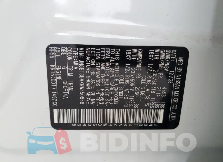JN8BT3BAXRW350838 Photo# 13