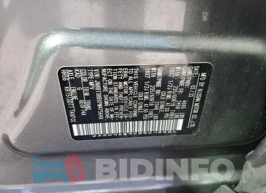 JN8BT3BBXPW475649 Photo# 14