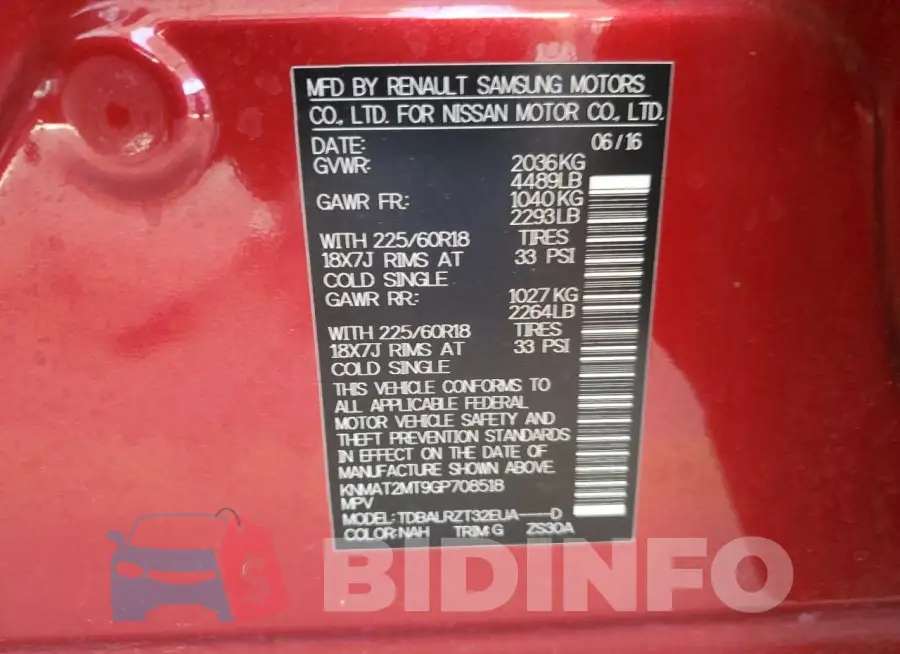 KNMAT2MT9GP708518 Photo# 14
