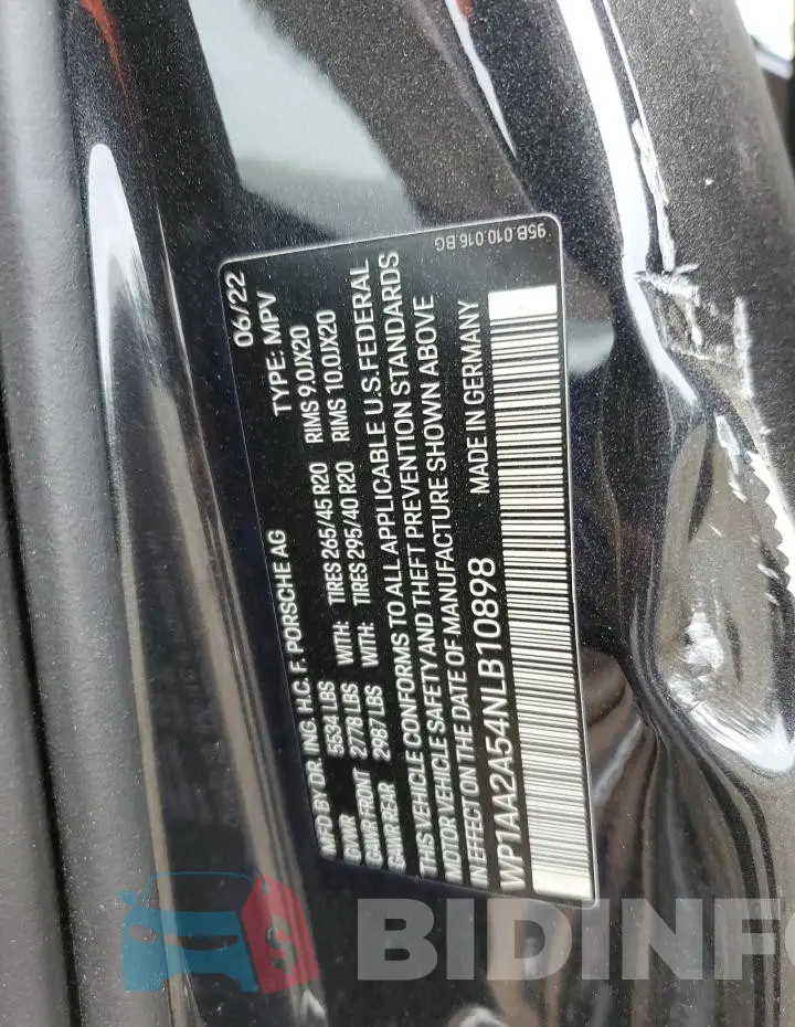 WP1AA2A54NLB10898 Photo# 14