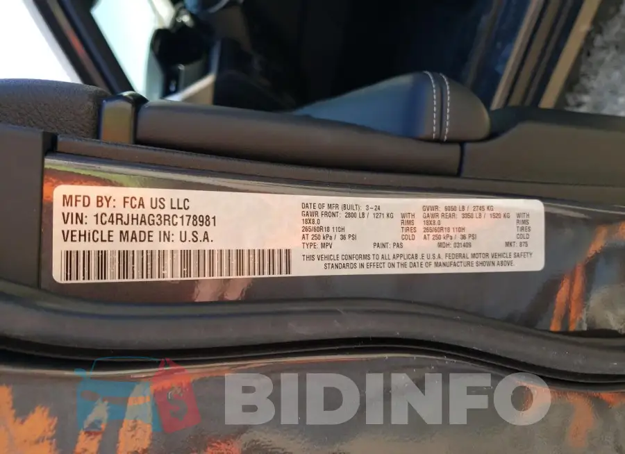 1C4RJHAG3RC178981 Photo# 14
