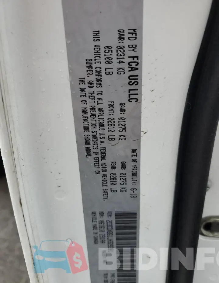 2C3CDXBG1JH329201 Photo# 13