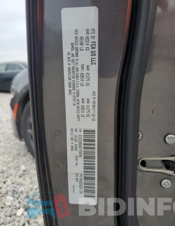 2C3CDXBGXKH734703 Photo# 13