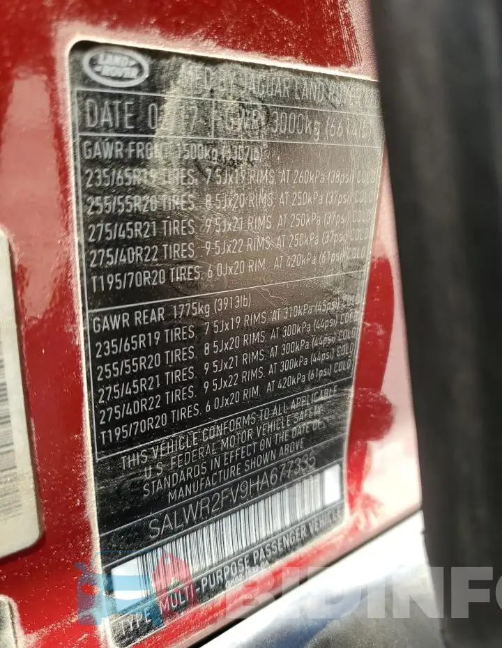 SALWR2FV9HA677335 Photo# 13
