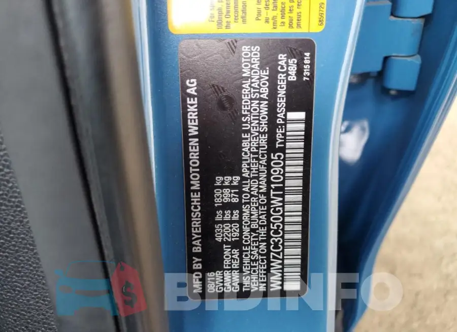 WMWZC3C50GWT10905 Photo# 12