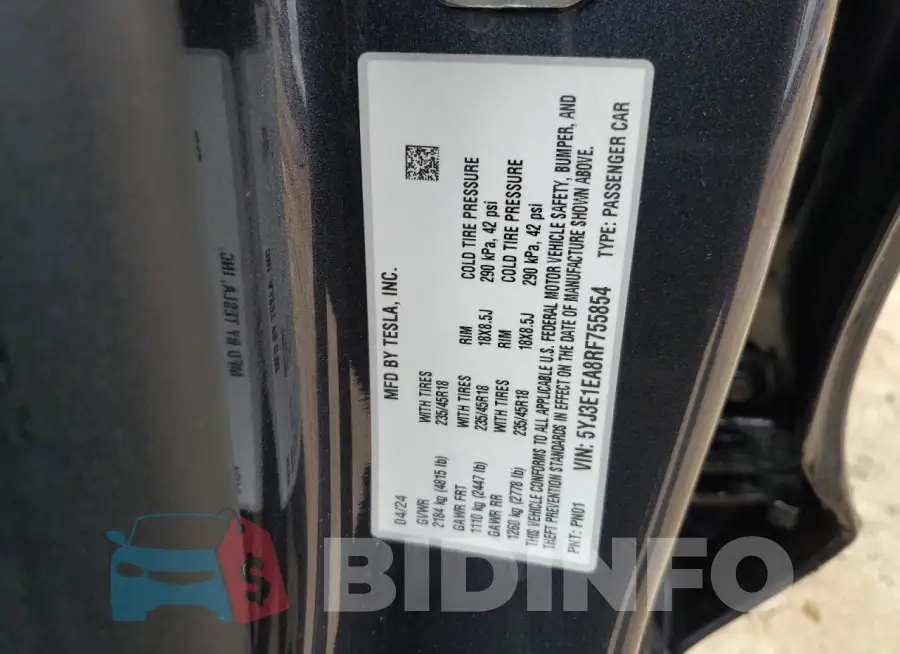 5YJ3E1EA8RF755854 Photo# 12