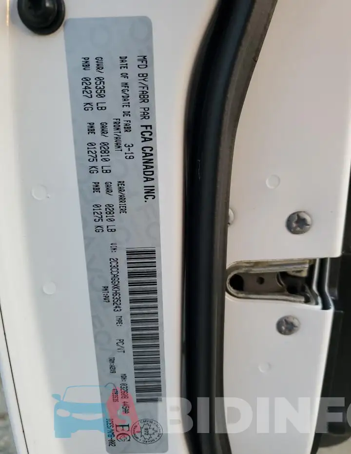 2C3CCAGGXKH635243 Photo# 13