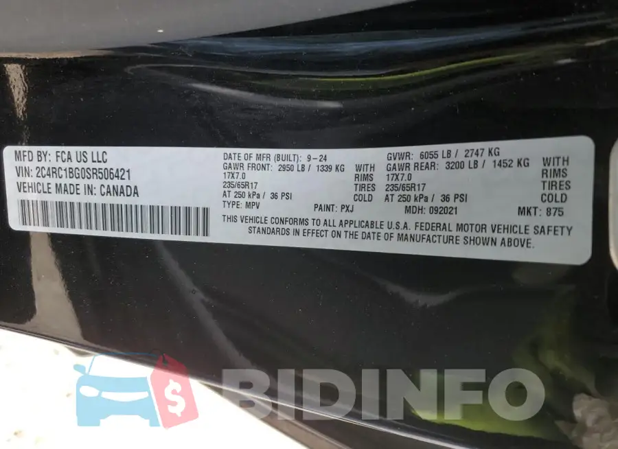 2C4RC1BG0SR506421 Photo# 14