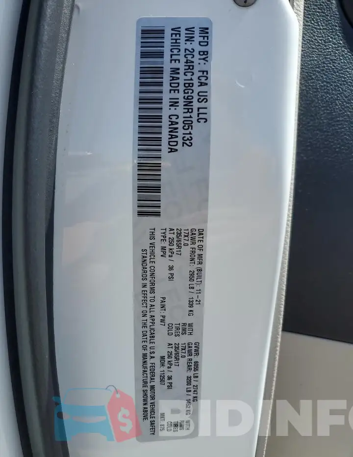 2C4RC1BG9NR105132 Photo# 13
