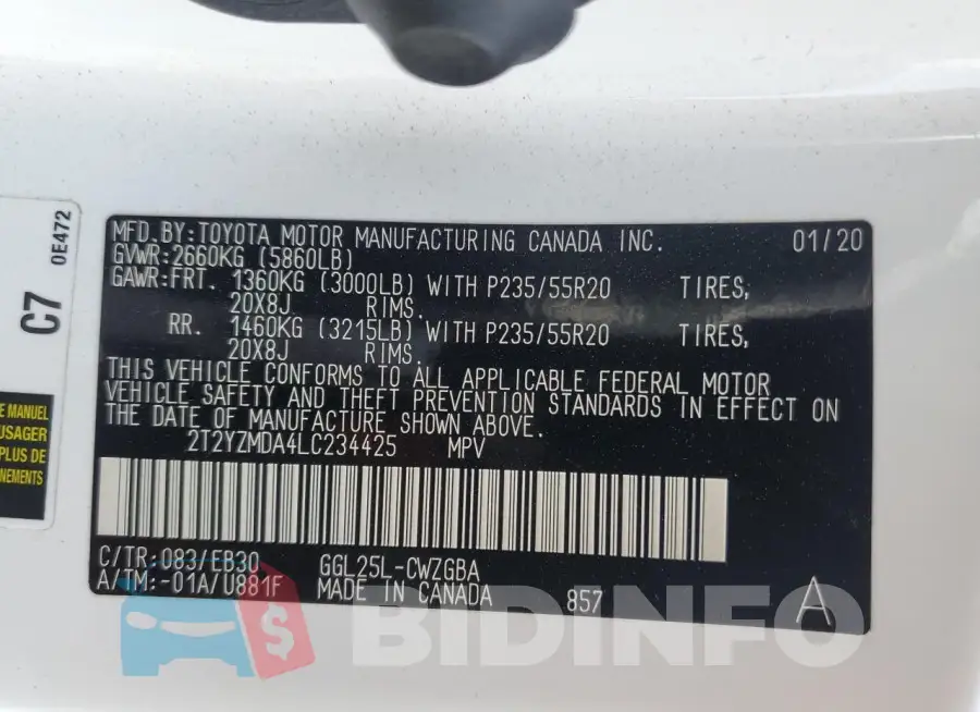 2T2YZMDA4LC234425 Photo# 13