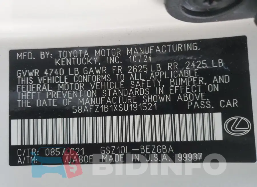 58AFZ1B1XSU191521 Photo# 13