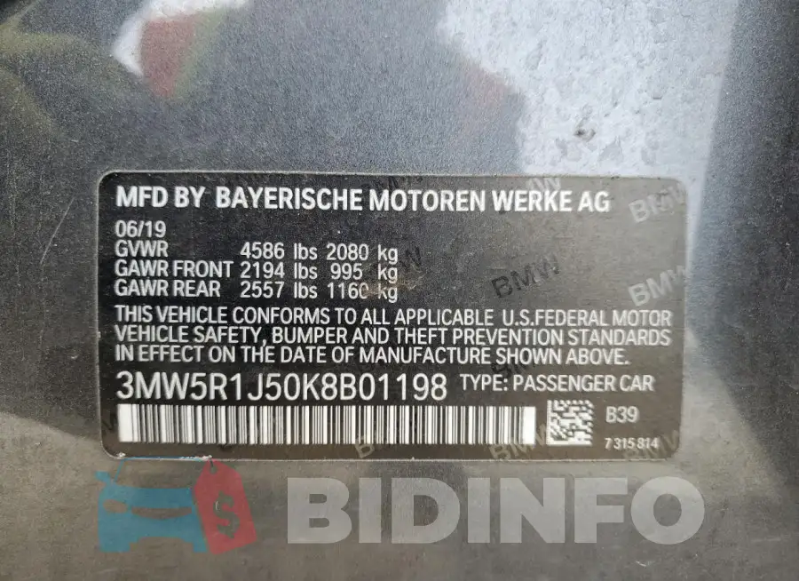 3MW5R1J50K8B01198 Photo# 13