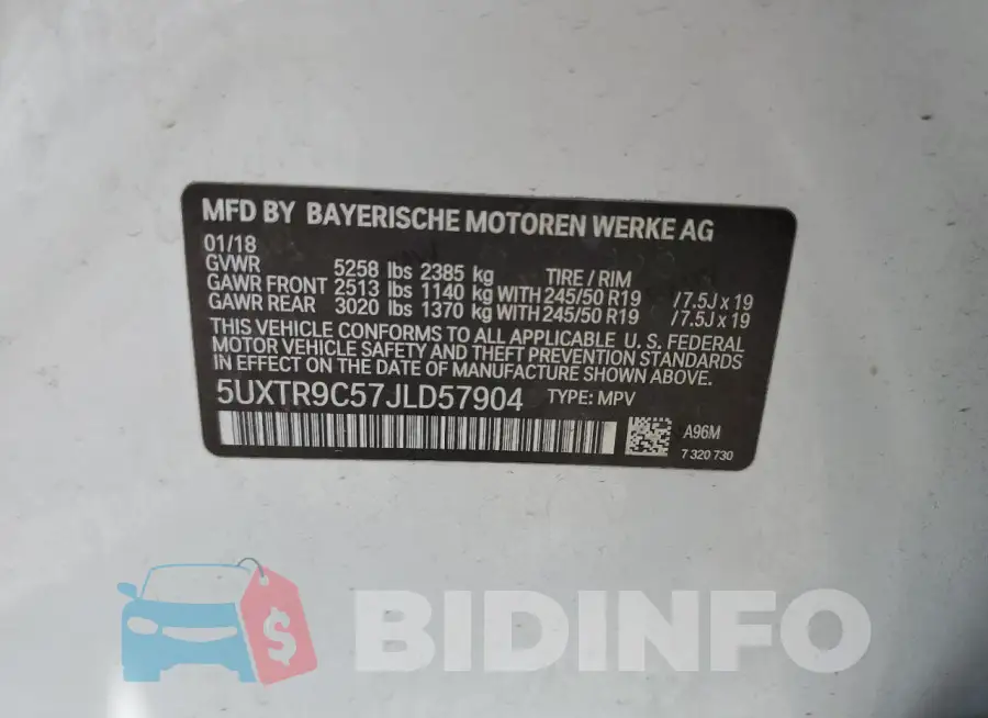 5UXTR9C57JLD57904 Photo# 13