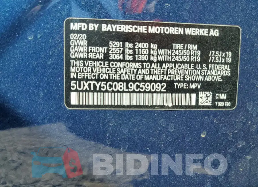 5UXTY5C08L9C59092 Photo# 13